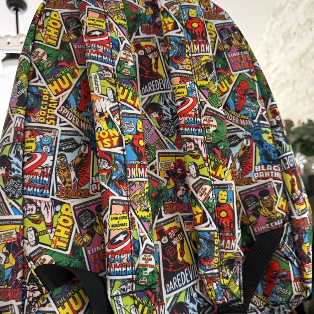 Marvel Multicolor Comic Strip Backpack New Condit… - image 5